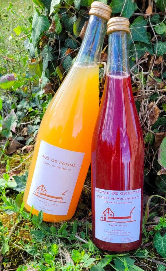 Jus de pommes et de griottes du Domaine de Braux